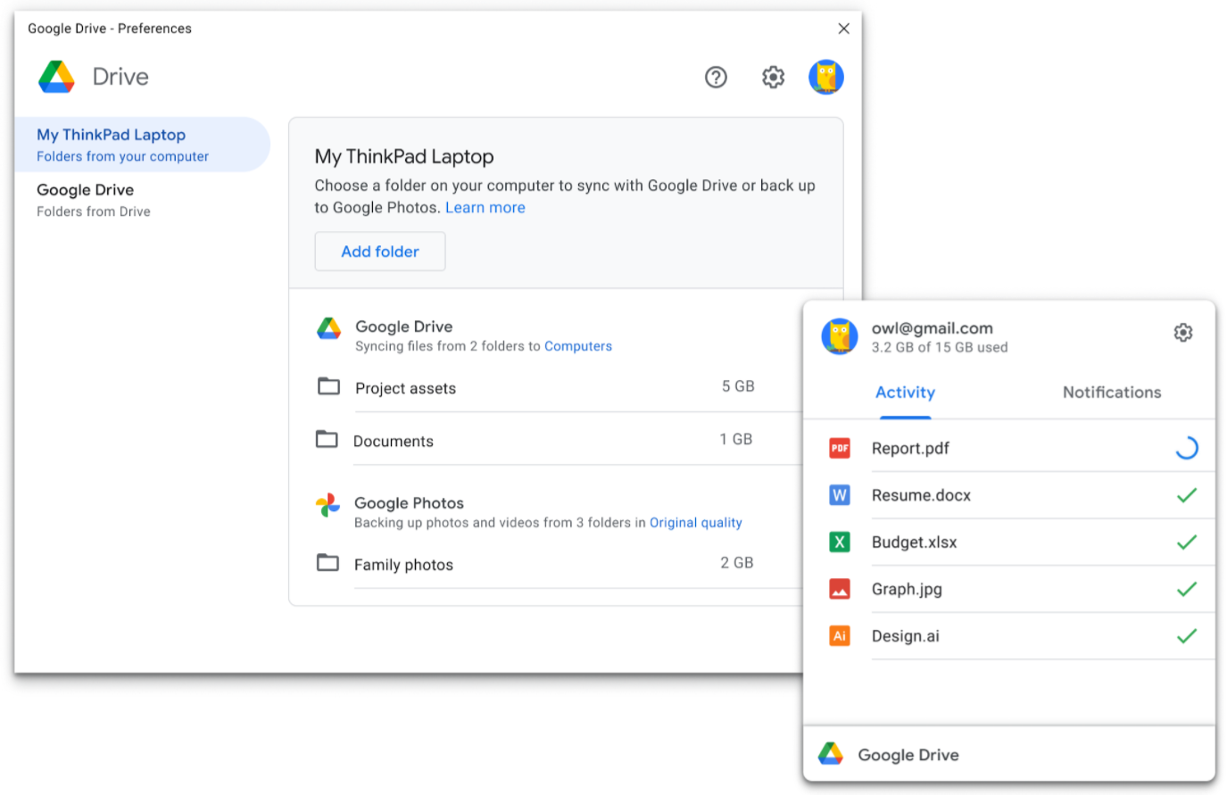 backup and sync from google for mac